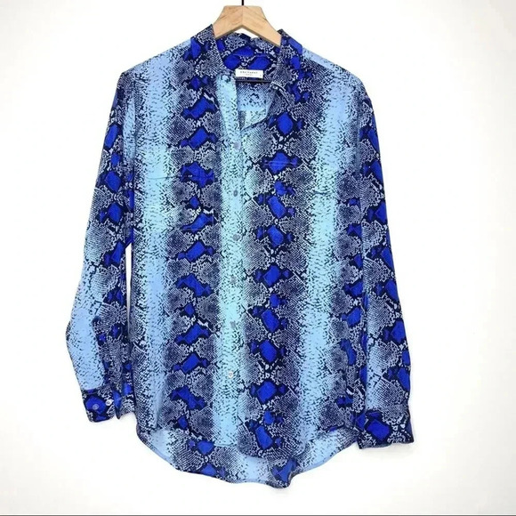 280 Equipment Signature Diamond Back Python Blouse - Picture 1 of 4